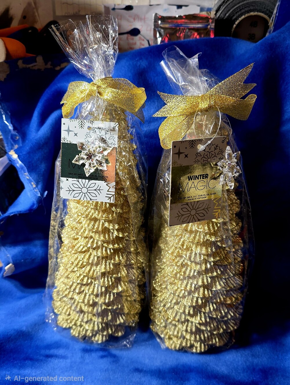 GOLD CHRISTMAS TREE CANDLES